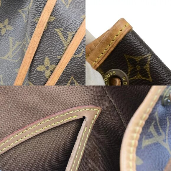 LOUIS VUITTON Montsouris MM Backpack Bag Monogram Leather Brown M51136 93ED626 - Picture 4 of 16